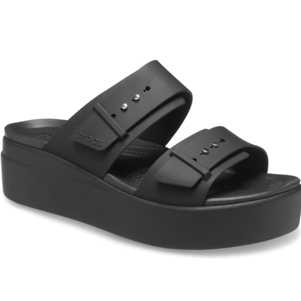 Crocs Women's Brooklyn Buckle Low Wedge, Platform Sandals